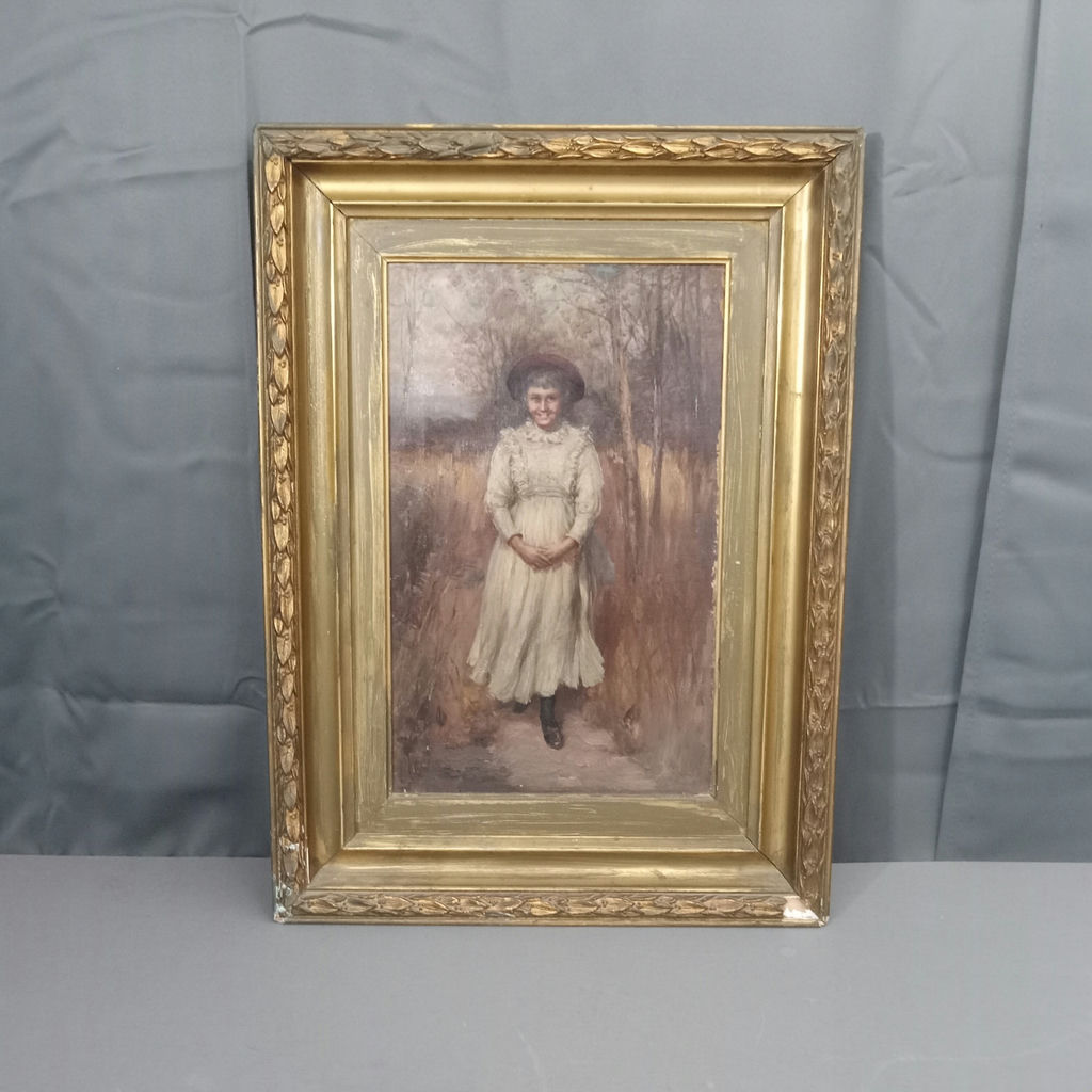 Antique Framed Portrait of a Young Girl - image 2 of 8