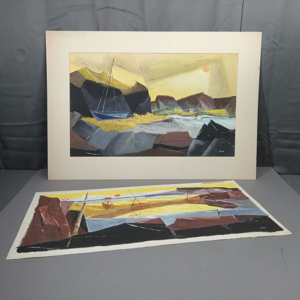 Philip Hicken Acrylic on Paper Beach Scenes - image 2 of 10