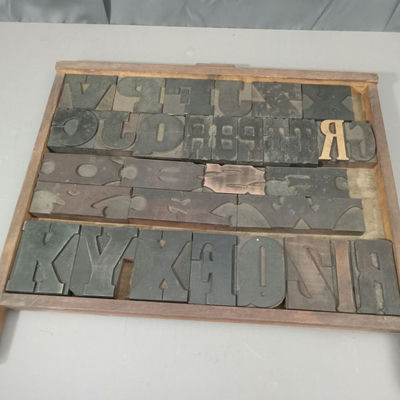 Antique Hamilton Printer's Letterpress Tray & Type - Image 1 of 10