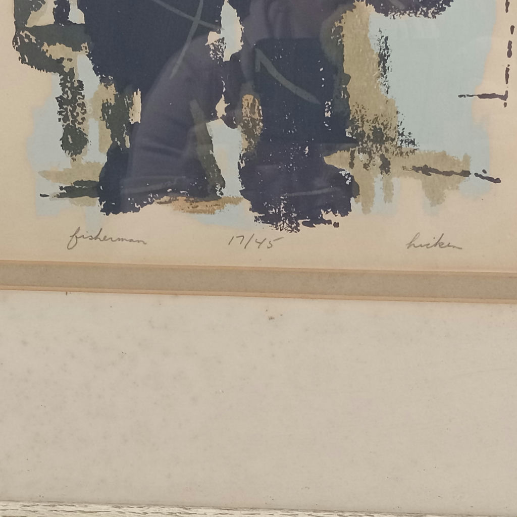 Philip Hicken "Fisherman" Signed Serigraph - image 4 of 9
