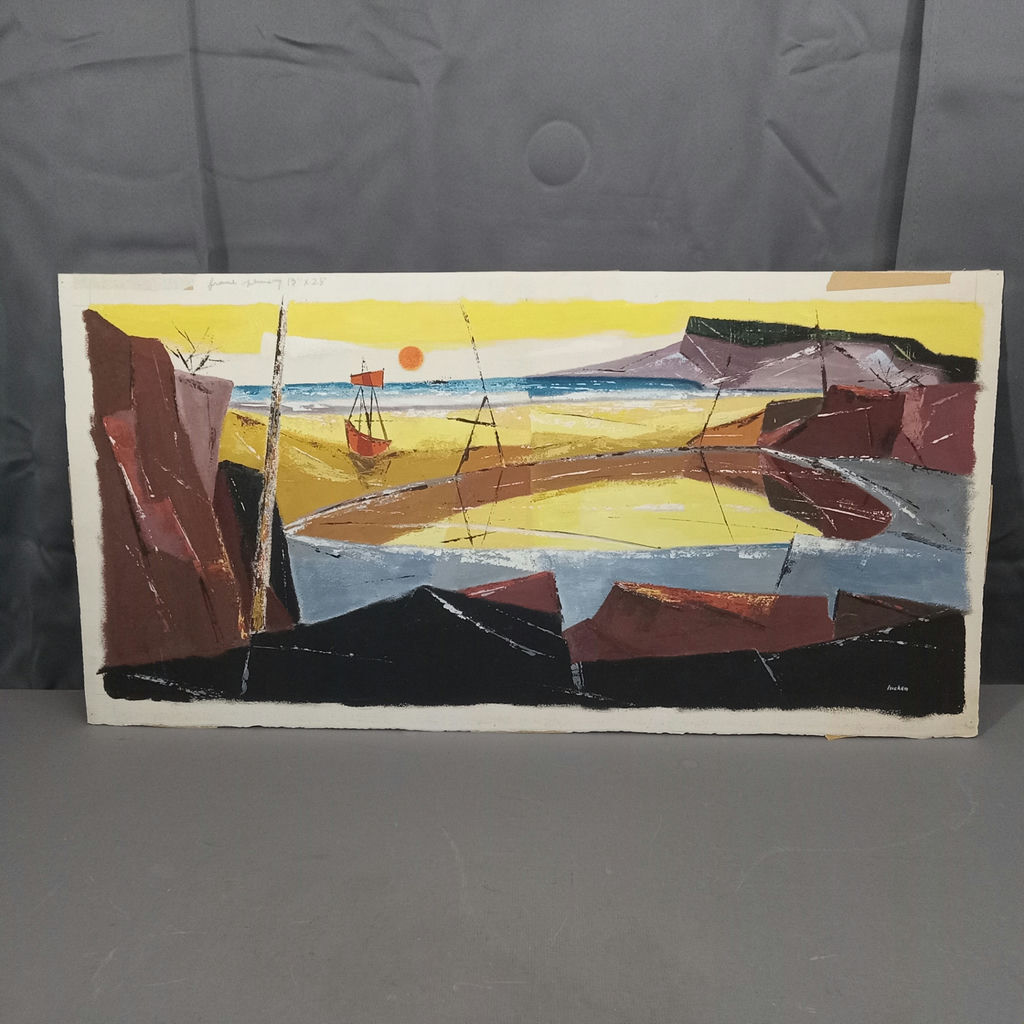 Philip Hicken Acrylic on Paper Beach Scenes - image 8 of 10