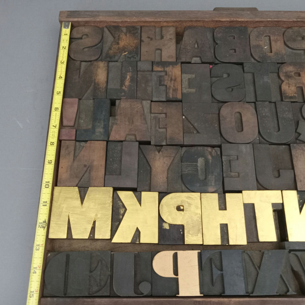 Antique Hamilton Printer's Letterpress Tray & Type - image 3 of 5