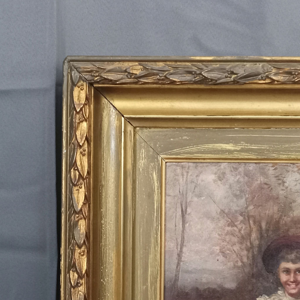 Antique Framed Portrait of a Young Girl - image 3 of 8