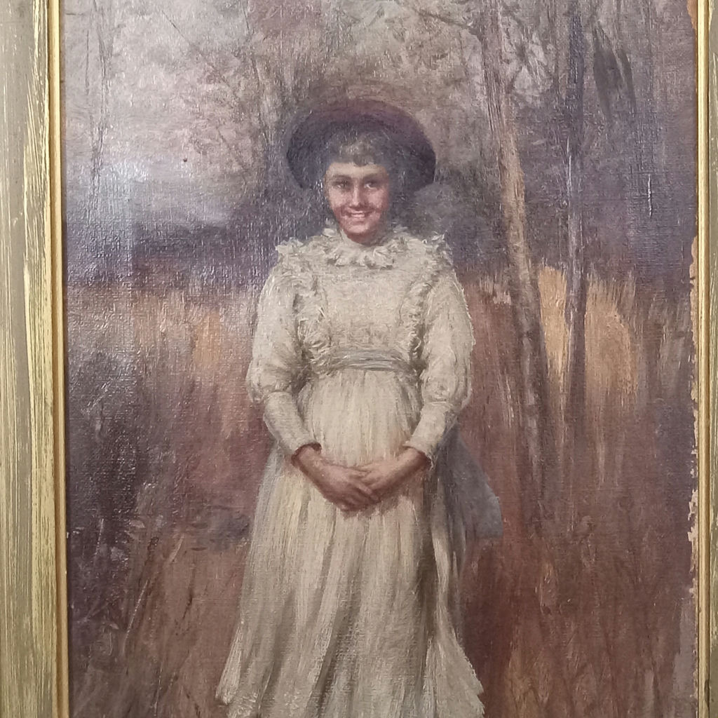 Antique Framed Portrait of a Young Girl - image 1 of 8
