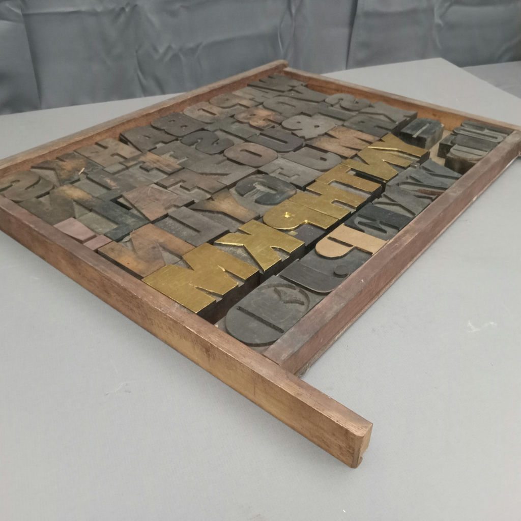 Antique Hamilton Printer's Letterpress Tray & Type - image 2 of 5