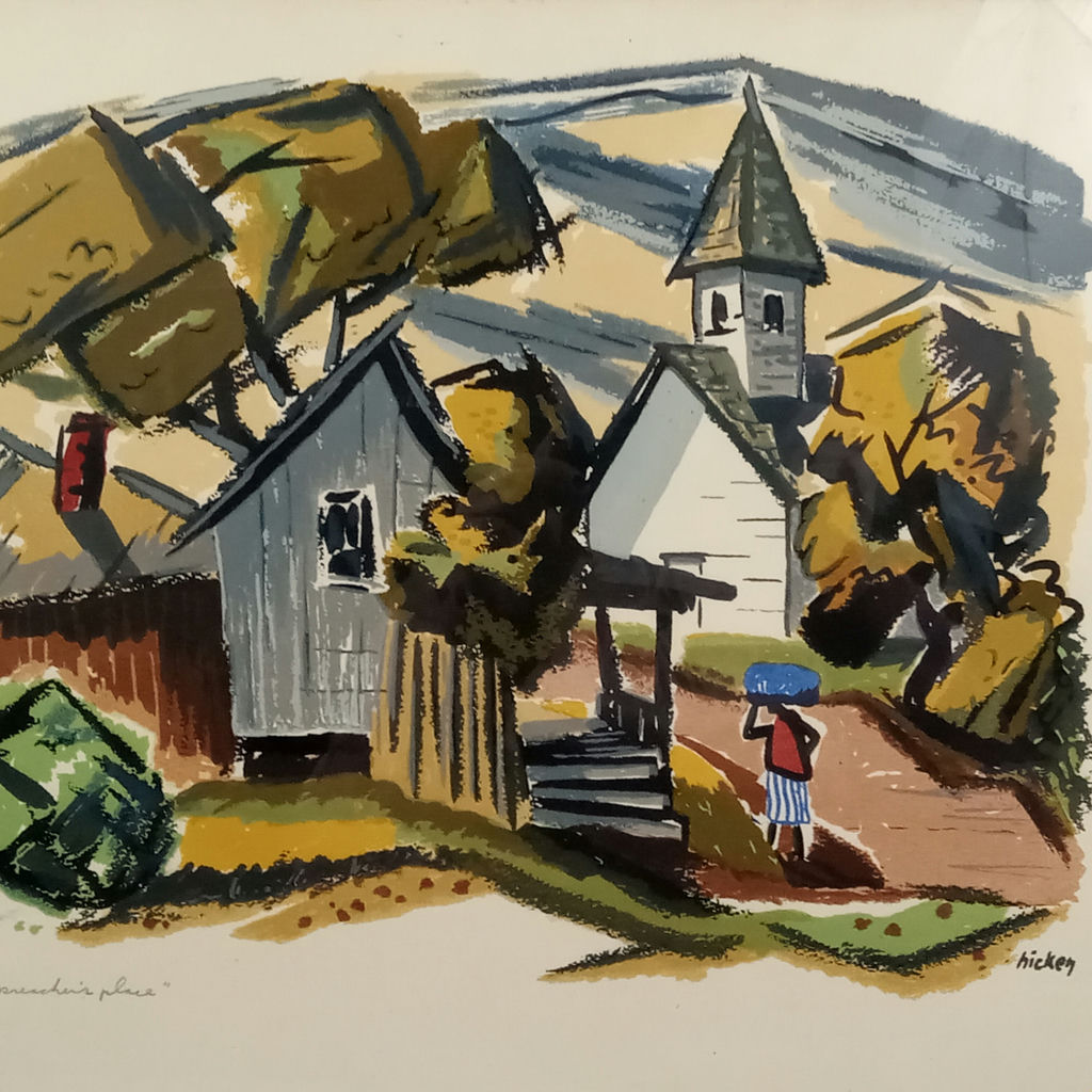 Philip Hicken Signed Serigraph & Watercolor - image 1 of 11