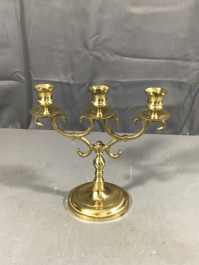 Vintage Brass Candle Holders & Trivet - image 8 of 10