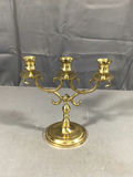 Vintage Brass Candle Holders & Trivet - thumbnail 8 of 10