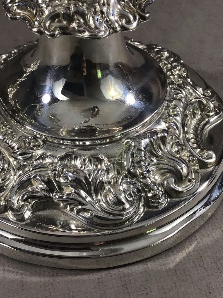 Ornate Silver Plate Candelabra - image 3 of 9