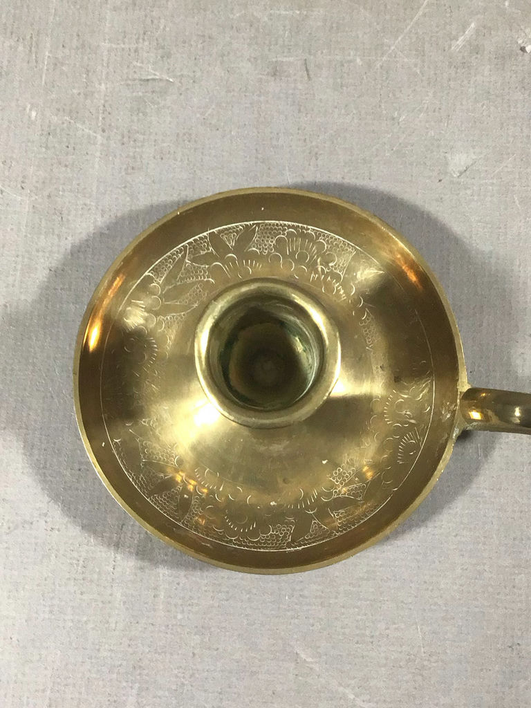 Vintage Brass Candle Holders & Trivet - image 7 of 10
