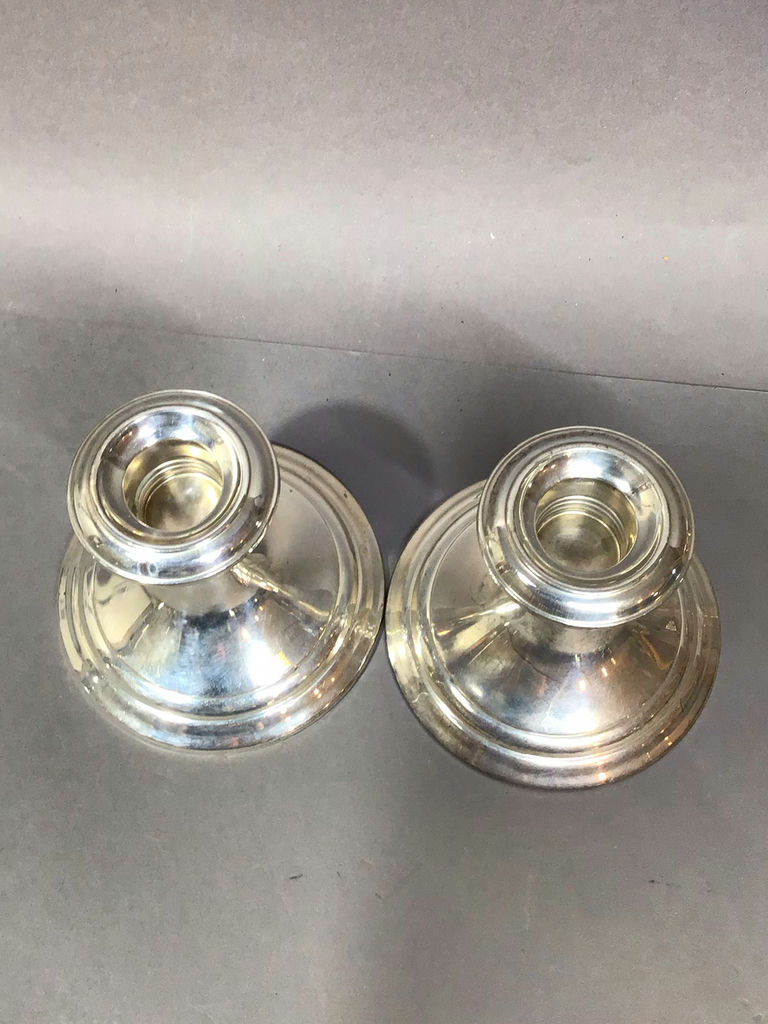 Gorham Sterling Short Candle Holders (27.1+dwt) - image 4 of 15