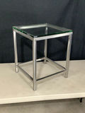 Brushed Nickel & Glass Side Tables - thumbnail 2 of 5