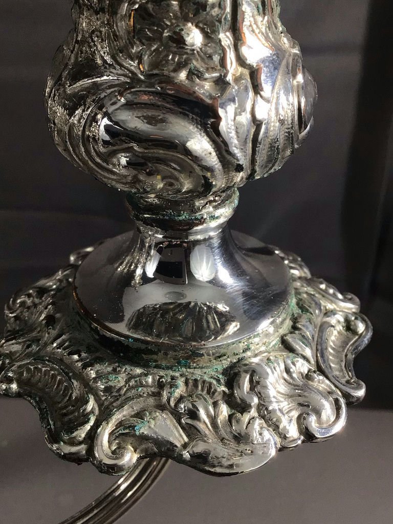 Ornate Silver Plate Candelabra - image 8 of 9