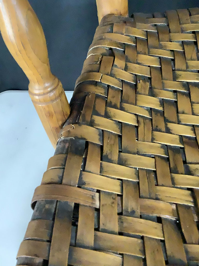 Antique Wooden Ladder-Back Rocking Chair - image 12 of 18