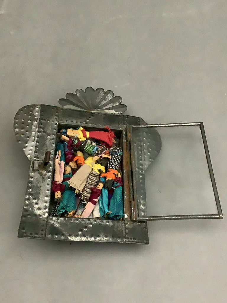 Vintage Mexican Folk Art Tray And Worry Dolls - image 7 of 9