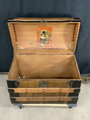 Antique Dome-Top Steamer Trunk - Image 1 of 10