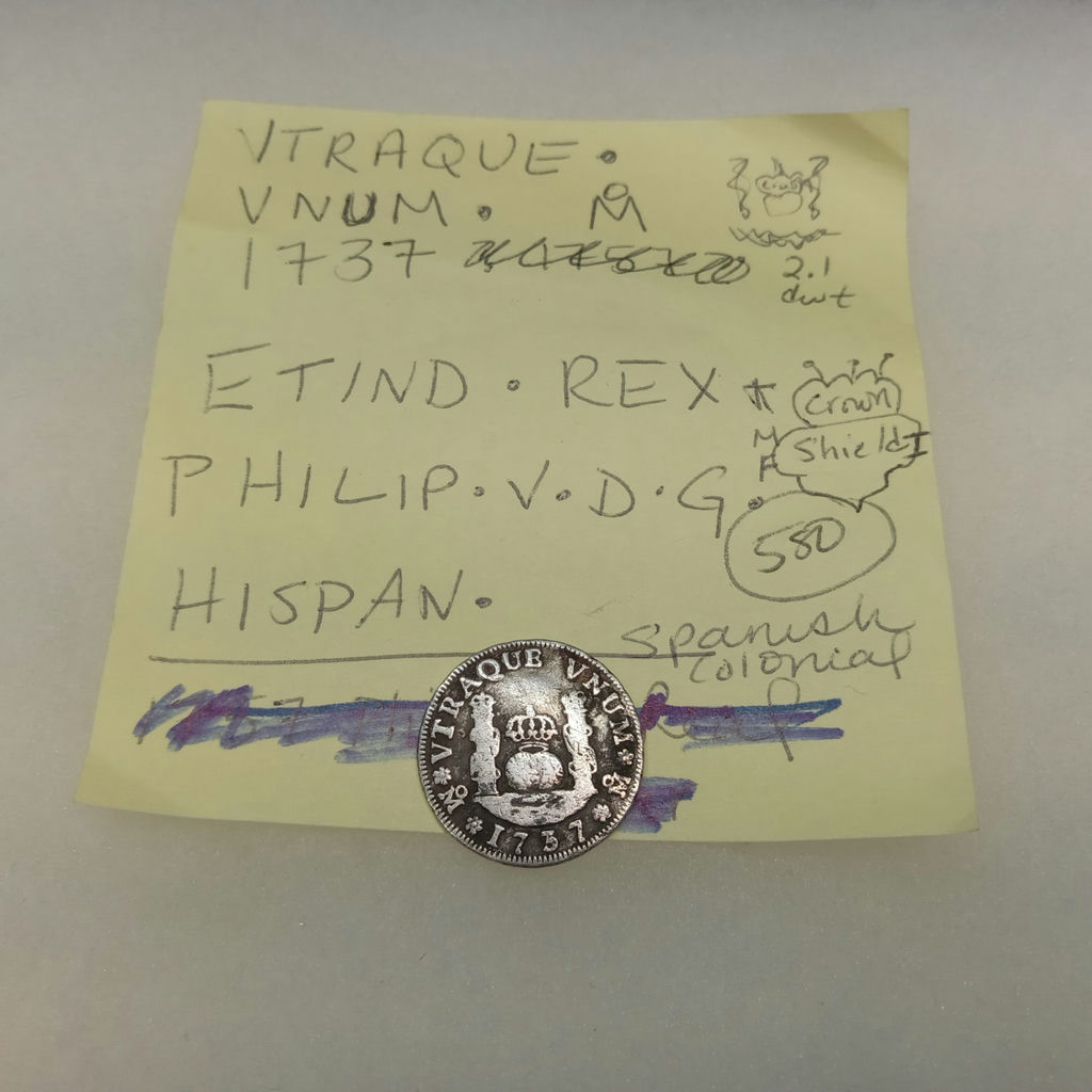 1737 Spanish Silver 1 Real Coin - image 3 of 4