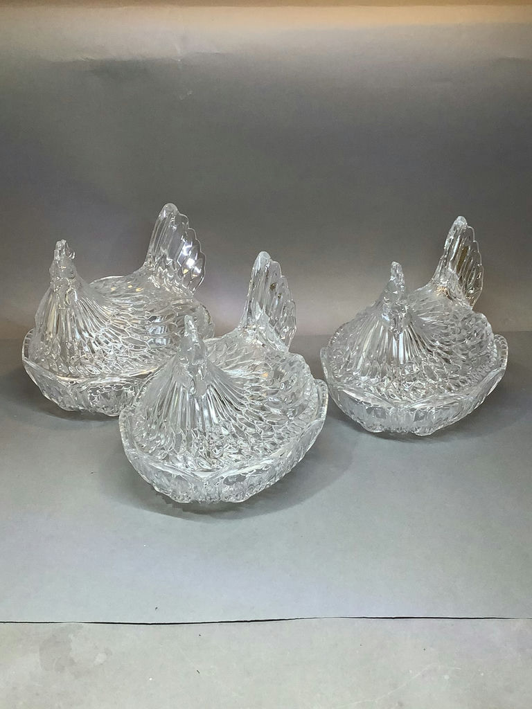 Vintage Glass Chicken Baskets - image 1 of 10