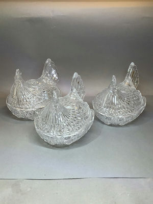 Vintage Glass Chicken Baskets - Image 1 of 10