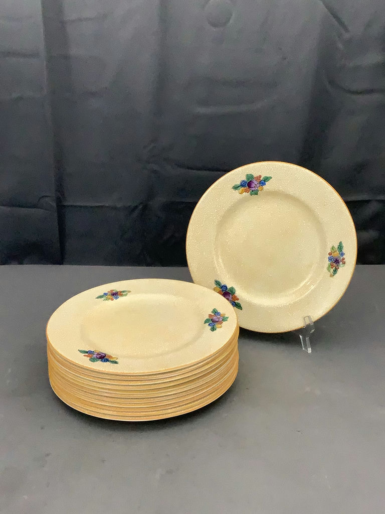 Vintage Crown Staffordshire Orange Chintz Plates - image 1 of 10