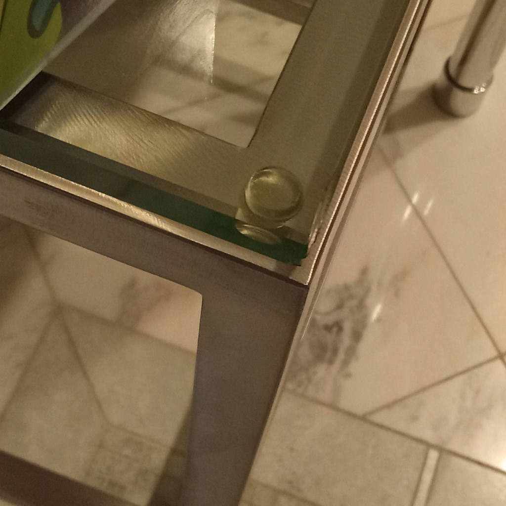 Brushed Nickel & Glass Side Tables - image 5 of 5