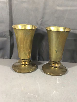 Vintage Brass Flower Vases - Image 1 of 6