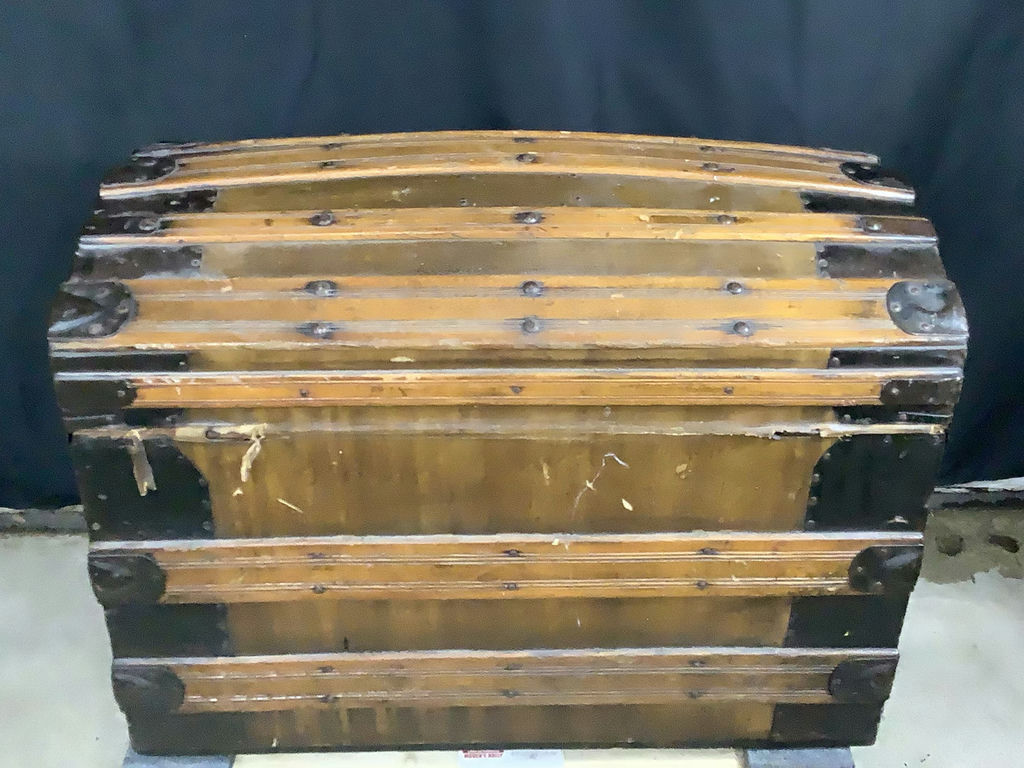 Antique Dome-Top Steamer Trunk - image 10 of 10