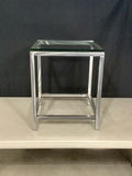 Brushed Nickel & Glass Side Tables - thumbnail 3 of 5
