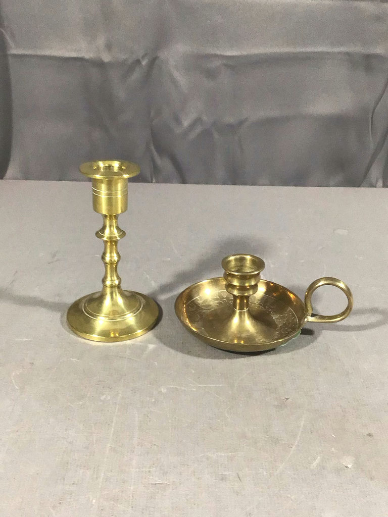 Vintage Brass Candle Holders & Trivet - image 5 of 10