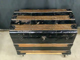 Antique Black Steamer Trunk - thumbnail 2 of 8
