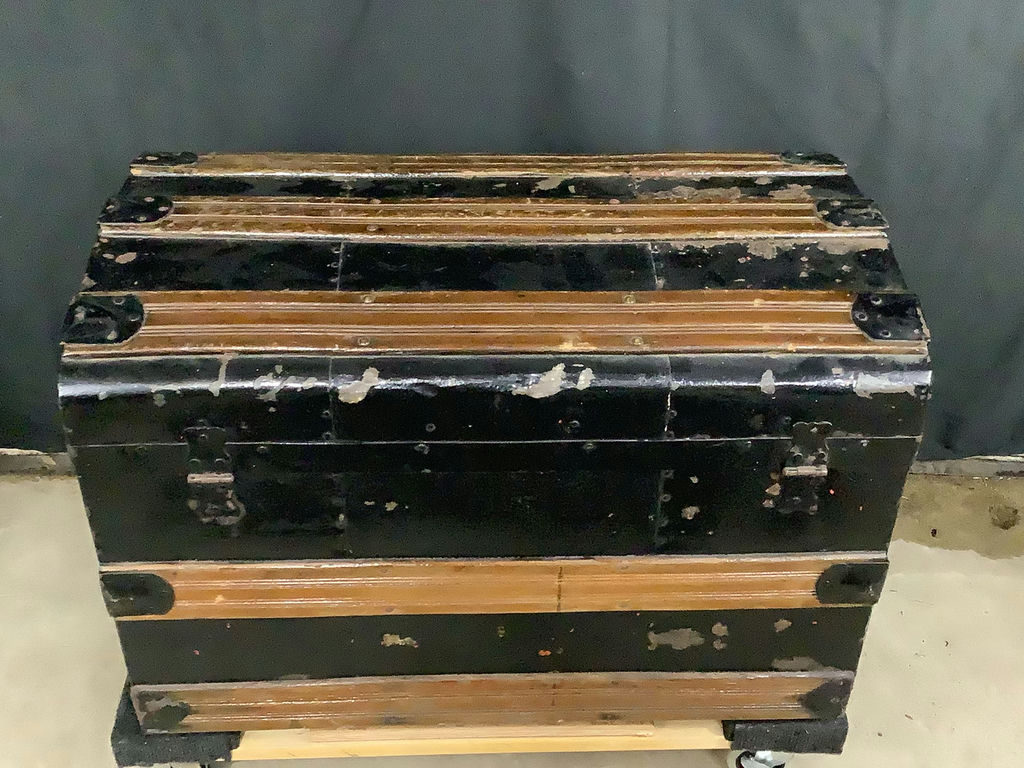 Antique Black Steamer Trunk - image 8 of 8