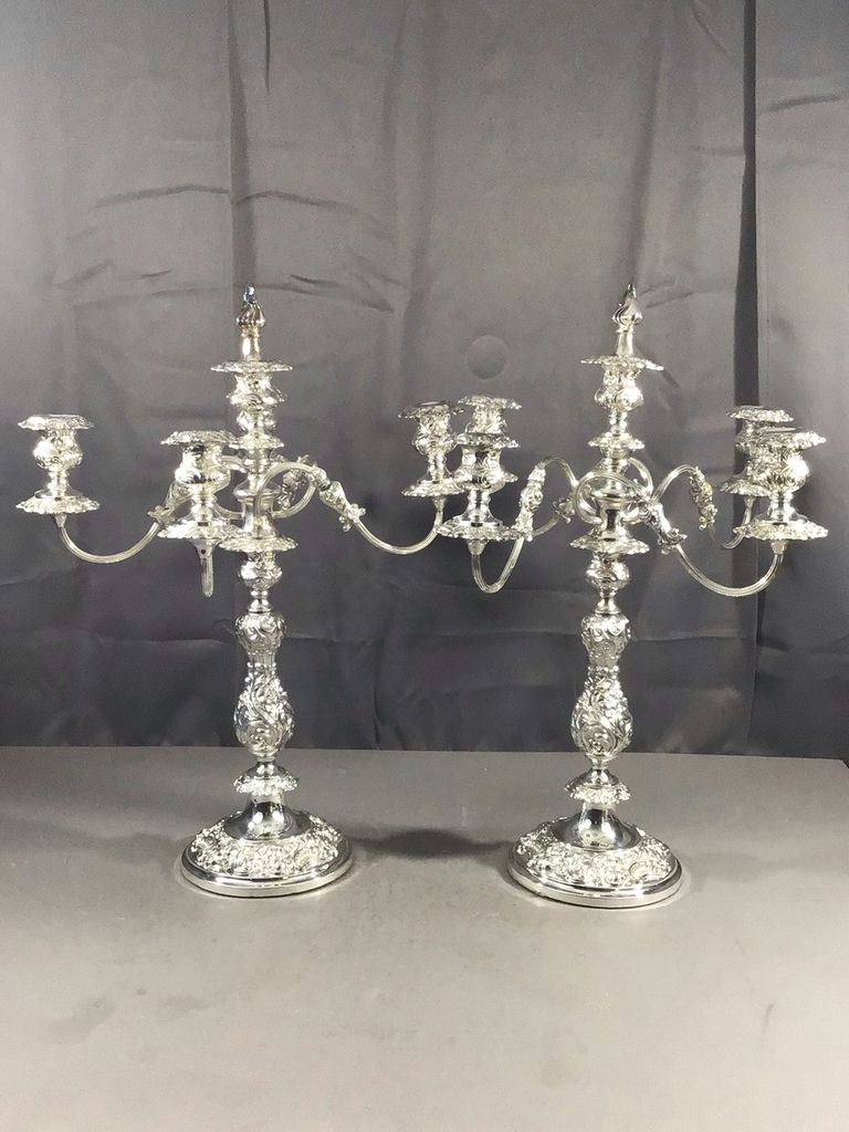 Ornate Silver Plate Candelabra - image 1 of 9