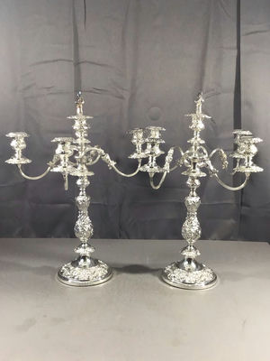 Ornate Silver Plate Candelabra - Image 1 of 9