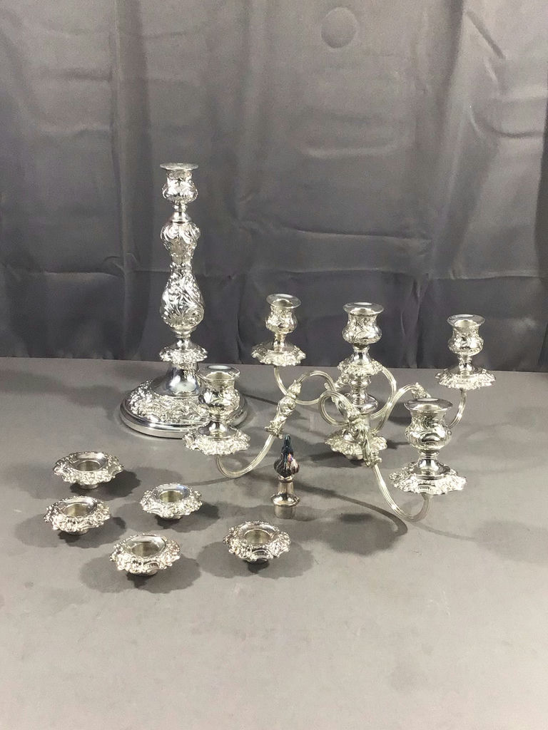 Ornate Silver Plate Candelabra - image 2 of 9