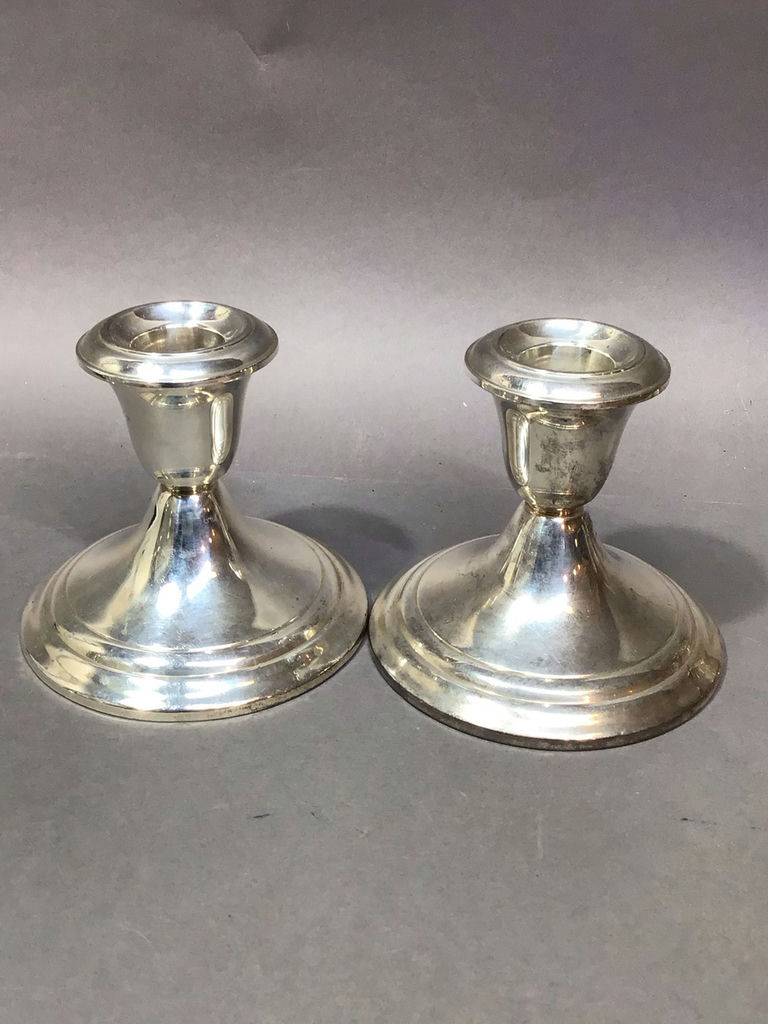 Gorham Sterling Short Candle Holders (27.1+dwt) - image 3 of 15