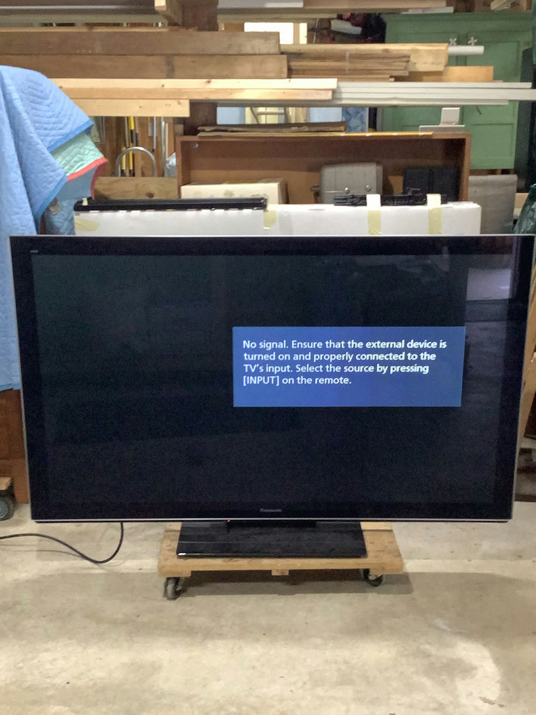 Panasonic 65in Plasma HDTV w/ Mobile TV Stand - image 1 of 7