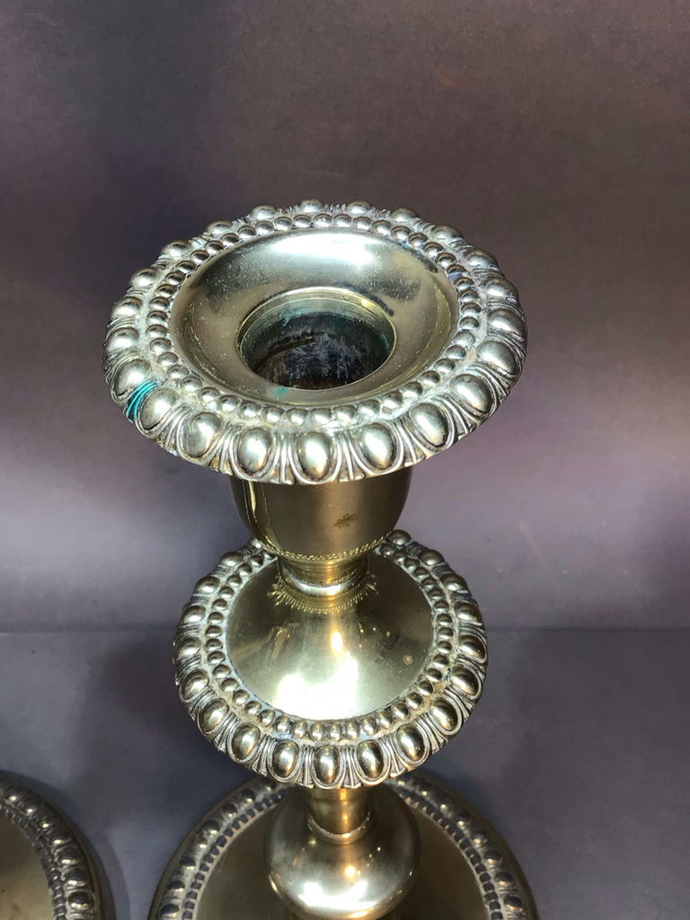 Antique Plated Tall Candle Holders - image 3 of 10