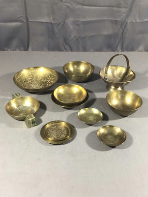 Small Brass Bowls and Coasters - Image 1 of 20