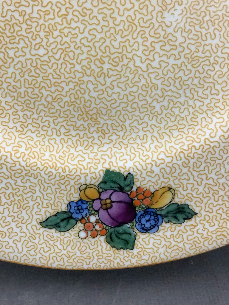 Vintage Crown Staffordshire Orange Chintz Plates - image 7 of 10