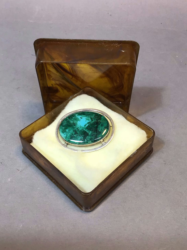 Sterling & Elat Stone Brooch - image 1 of 6