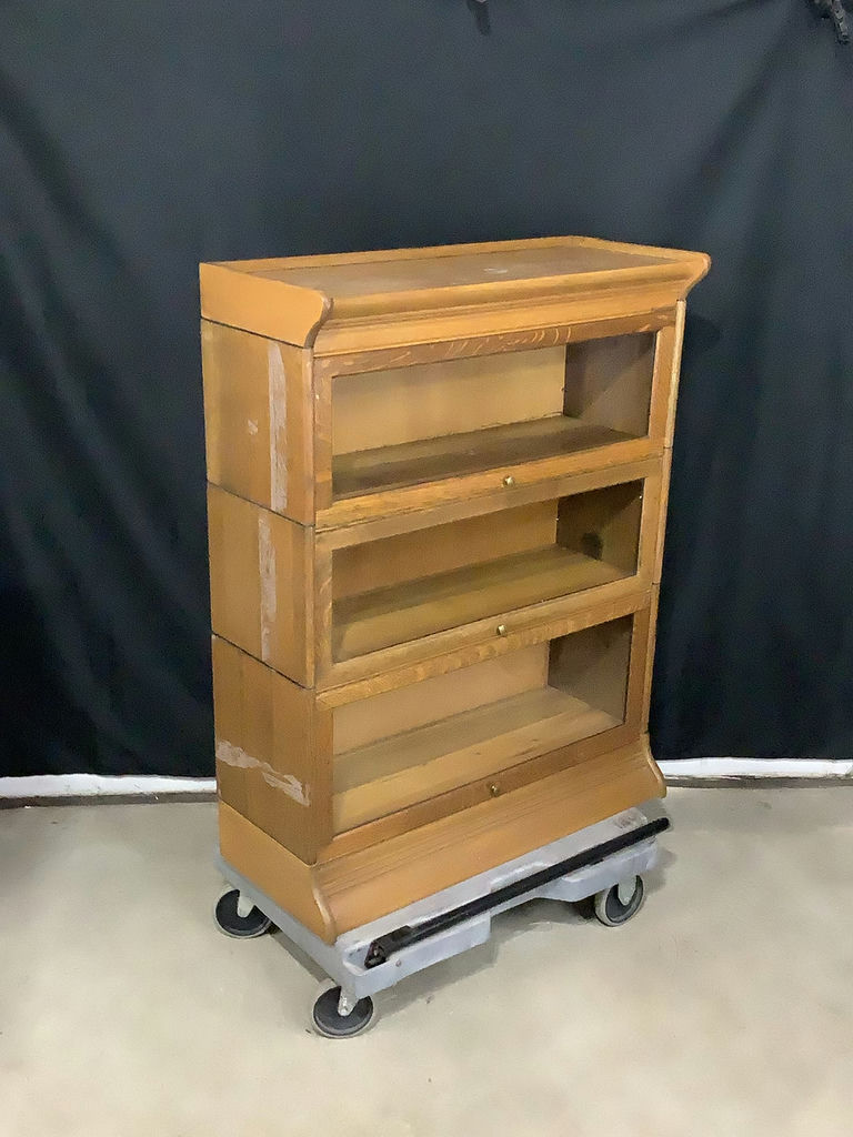 Antique 3-Section Barrister Bookcase - image 3 of 4