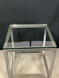 Brushed Nickel & Glass Side Tables - thumbnail 4 of 5