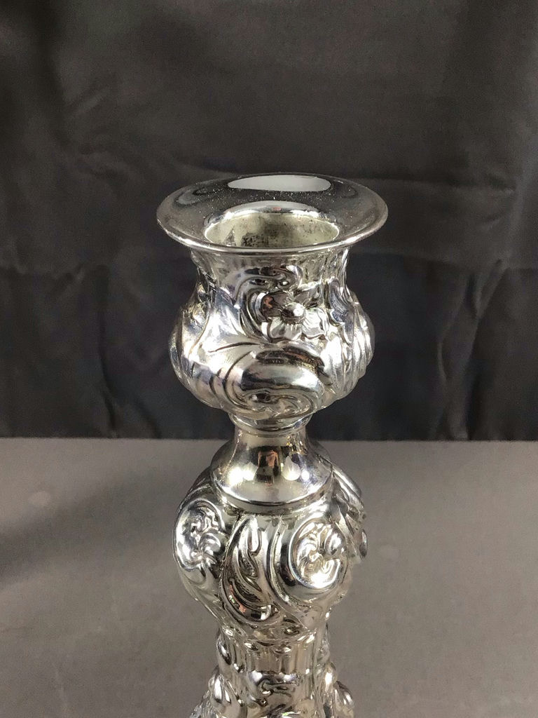 Ornate Silver Plate Candelabra - image 5 of 9