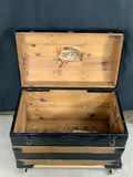 Antique Black Steamer Trunk - thumbnail 3 of 8