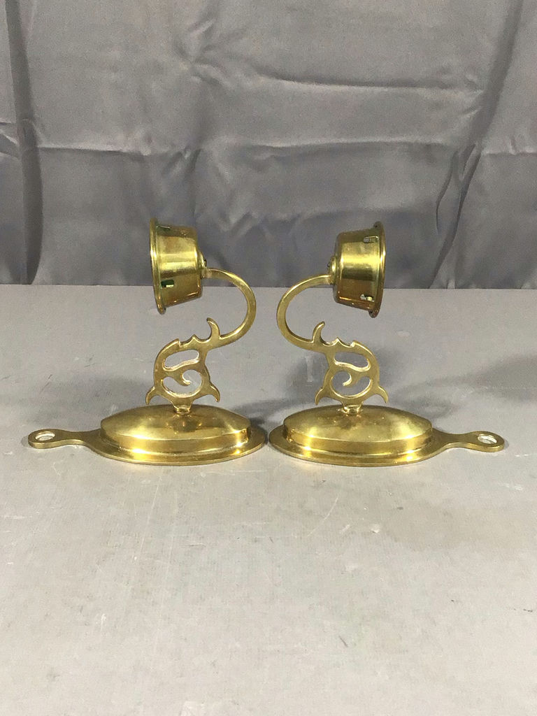 Vintage Brass Candle Holders & Trivet - image 4 of 10