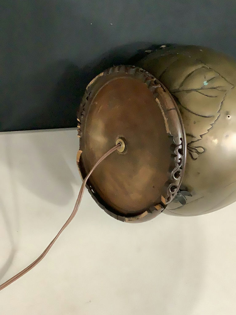 Vintage Brass & Copper Lamp - image 9 of 13