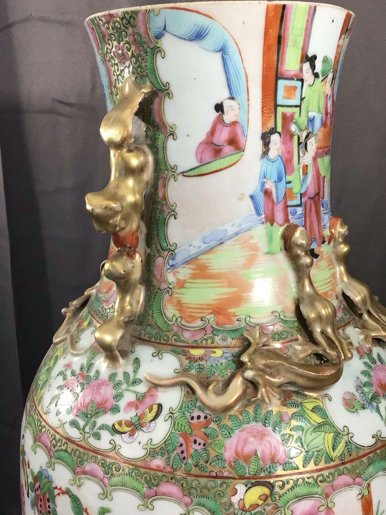 Vintage Rose Medallion Urn / Umbrella Stand - image 8 of 16