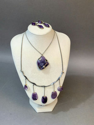 Silver & Amethyst Jewelry - Image 1 of 7