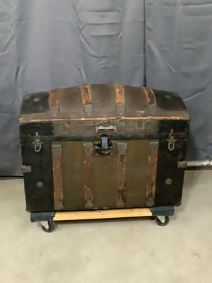 Antique Dome-Top Steamer Trunk - Image 1 of 10