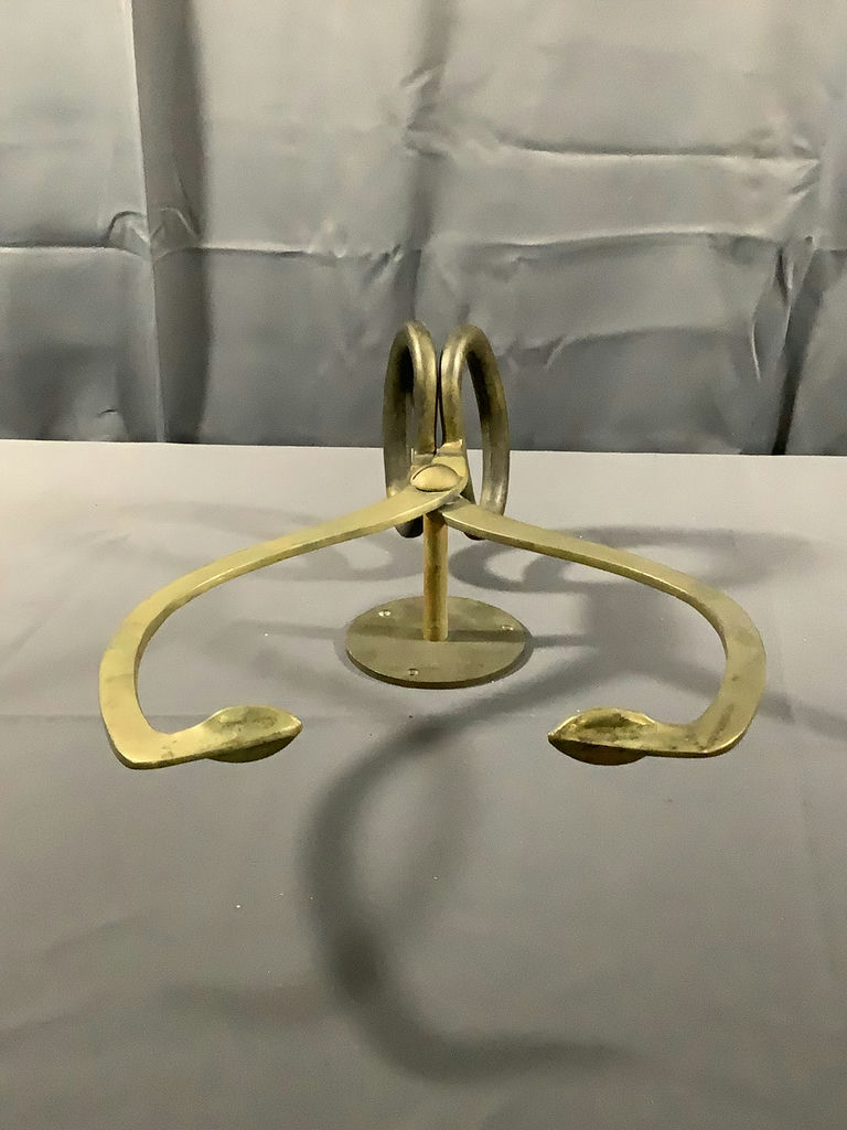Vintage Solid Brass Wall Mount Ice Block Tongs - image 2 of 4